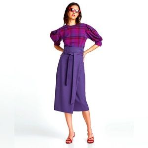 NWOT Zara Belted Long Wrap Skirt Houndstooth Large 🔥🔥 Fits more like a medium